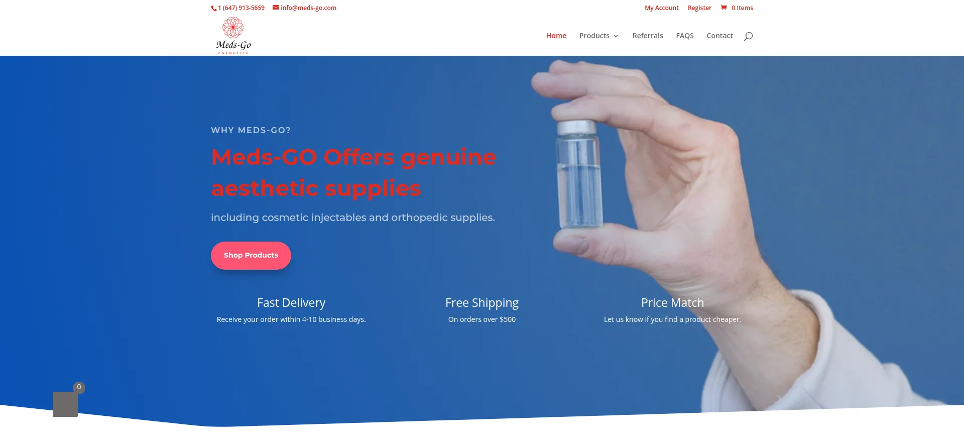 Website screenshot of Meds-go.com