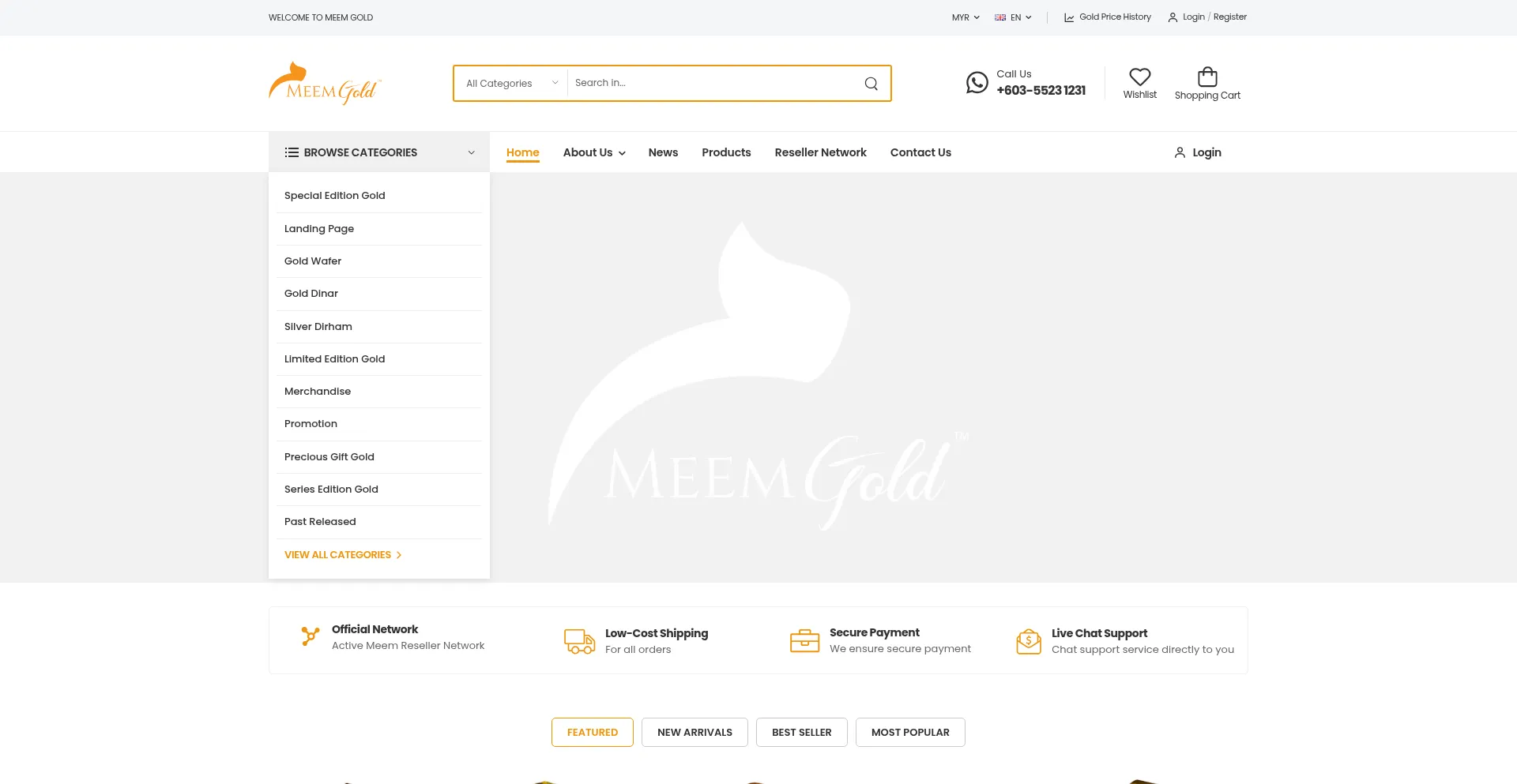 Website screenshot of Meem.com.my