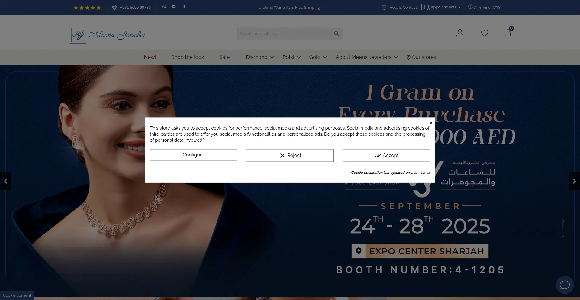 Meenajewellers.com Screenshot