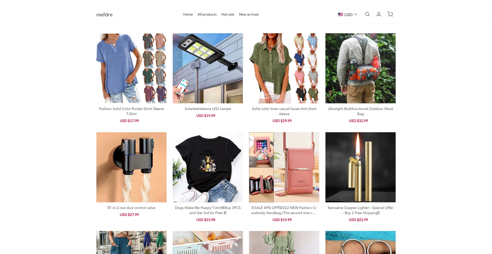 Website screenshot of Mefdre.com