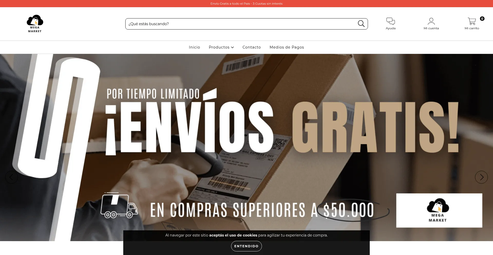 Website screenshot of Megamarket.vip