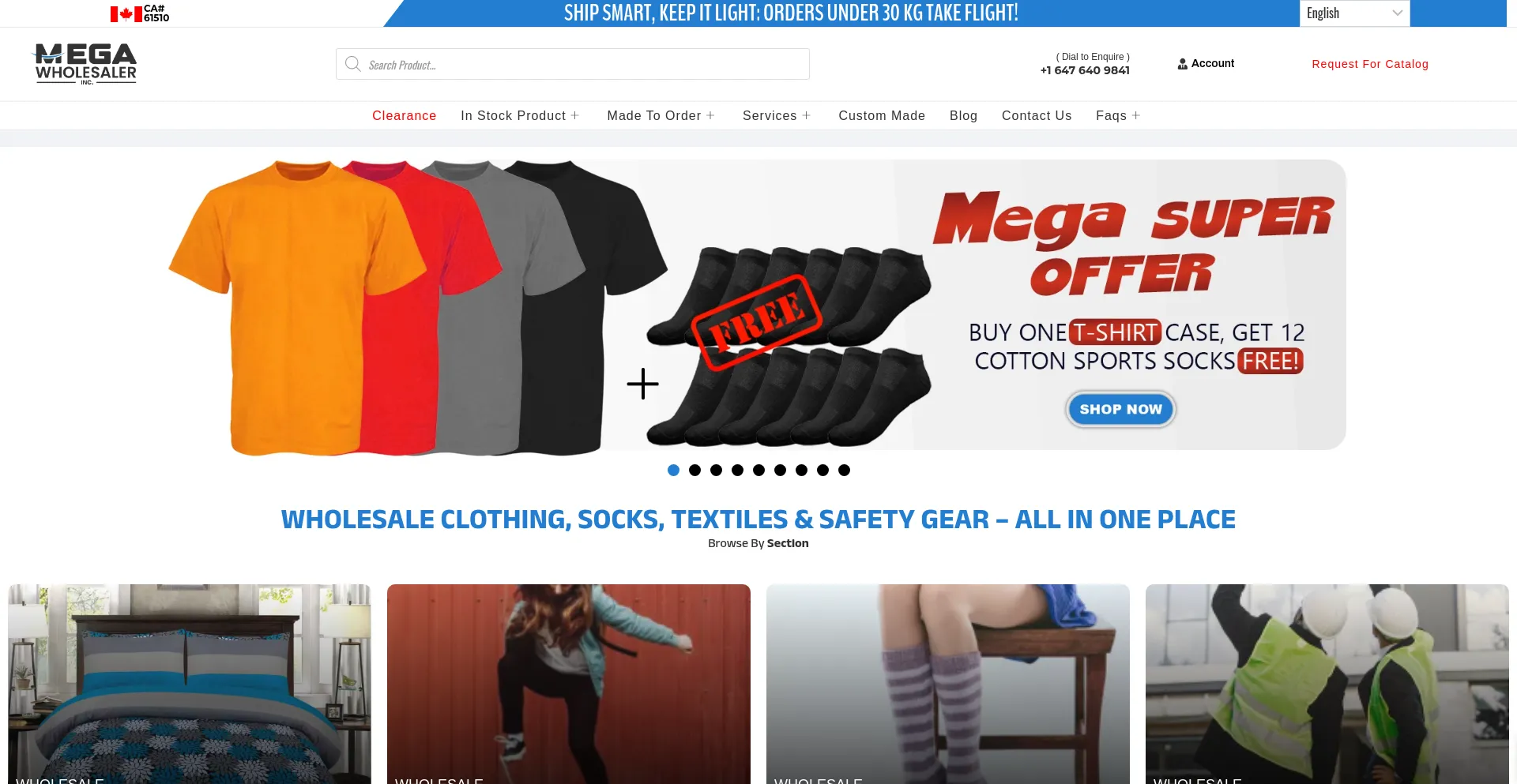 Website screenshot of Megawholesalerinc.com