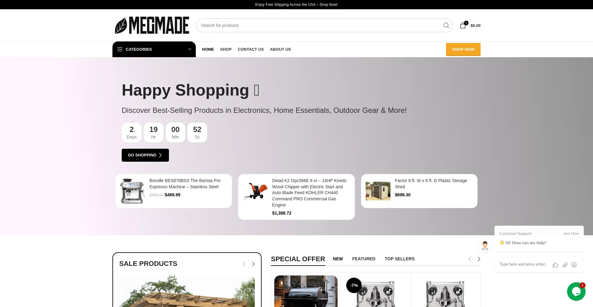 Website screenshot of Megmady.com