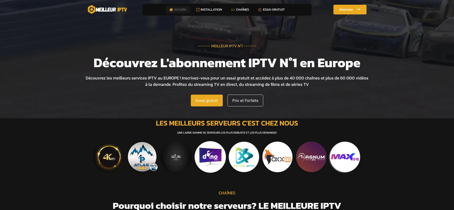 Website screenshot of Meilleuriptvfr.fr