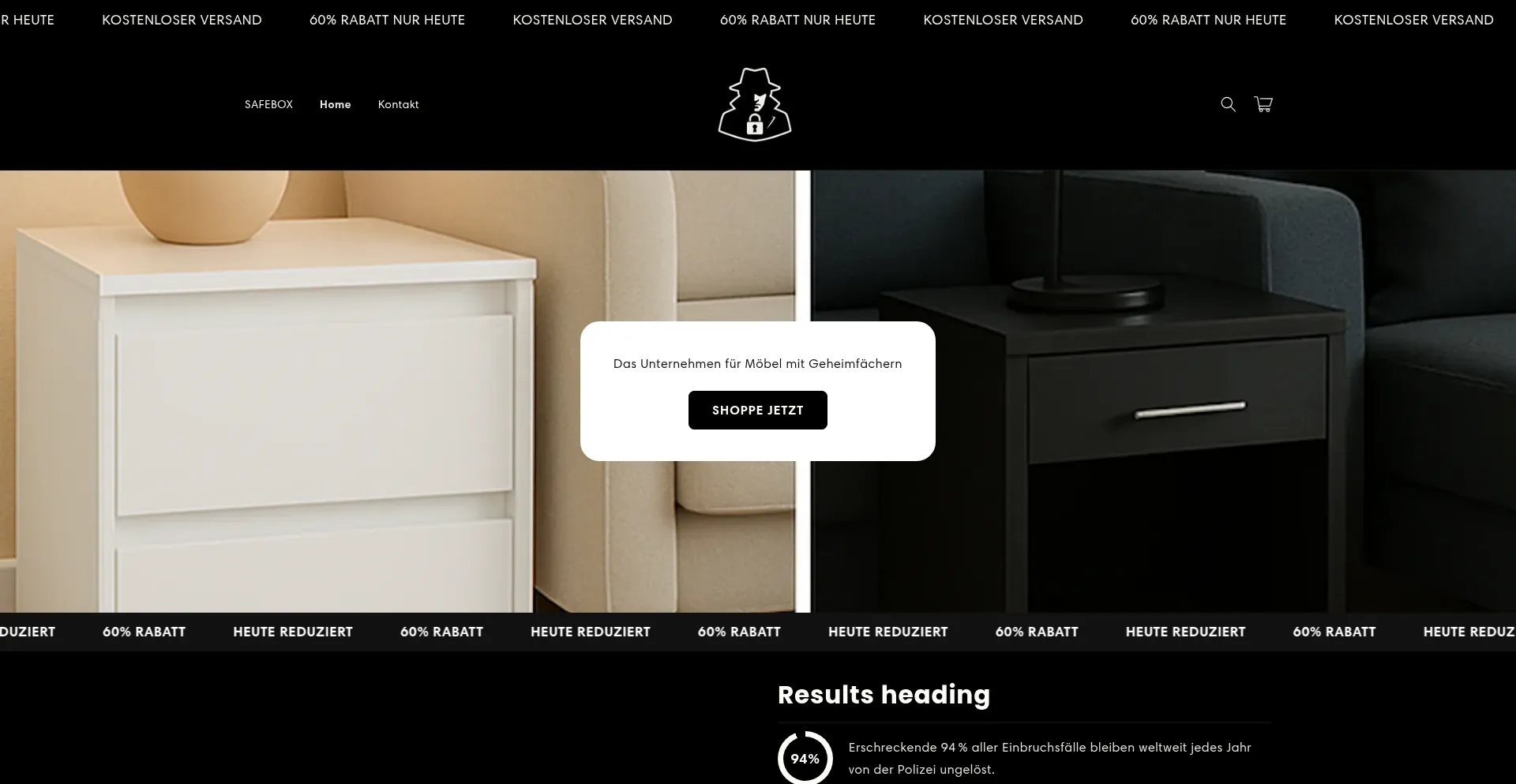 Website screenshot of Meinsafebox.de
