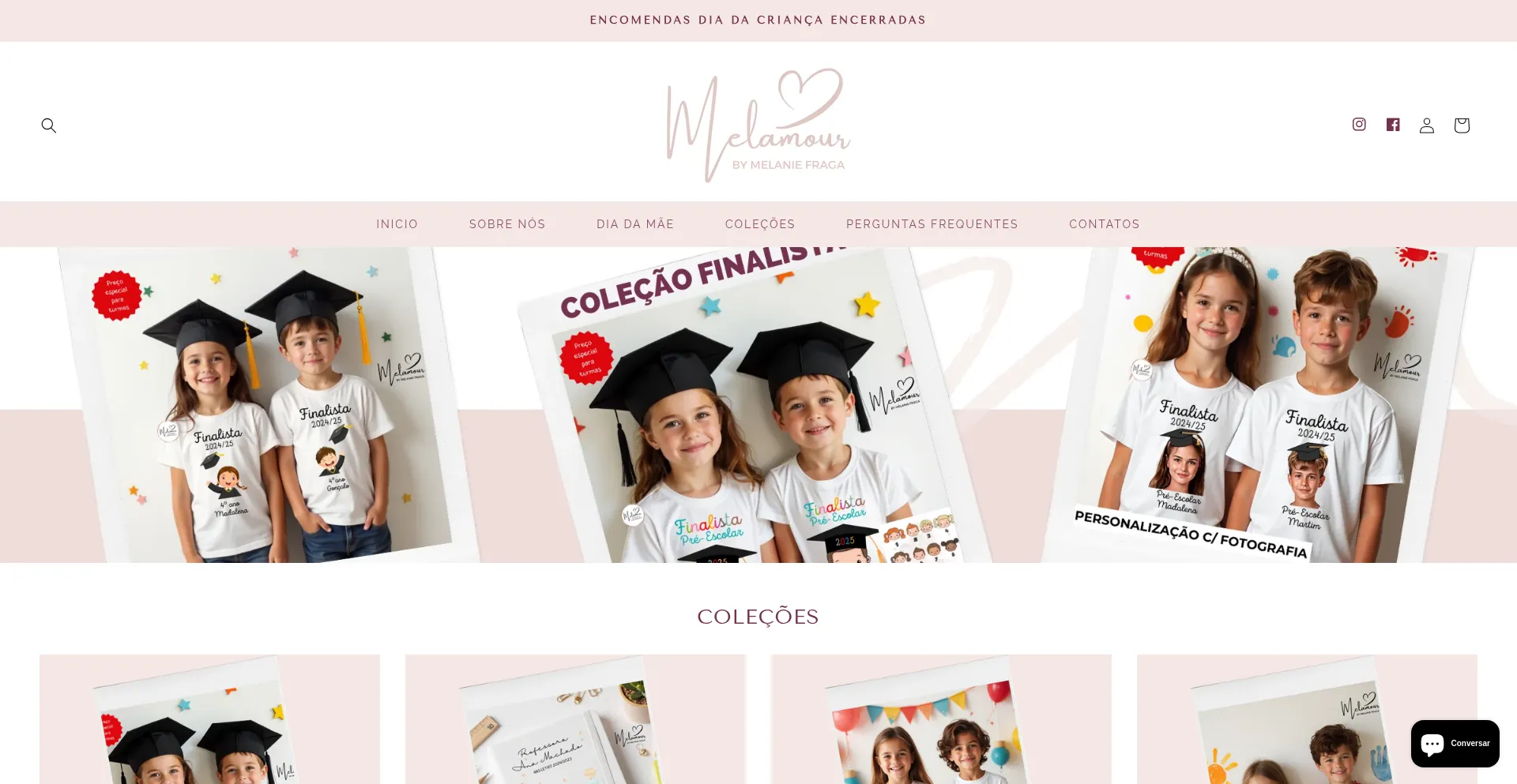 Website screenshot of Melamour.pt
