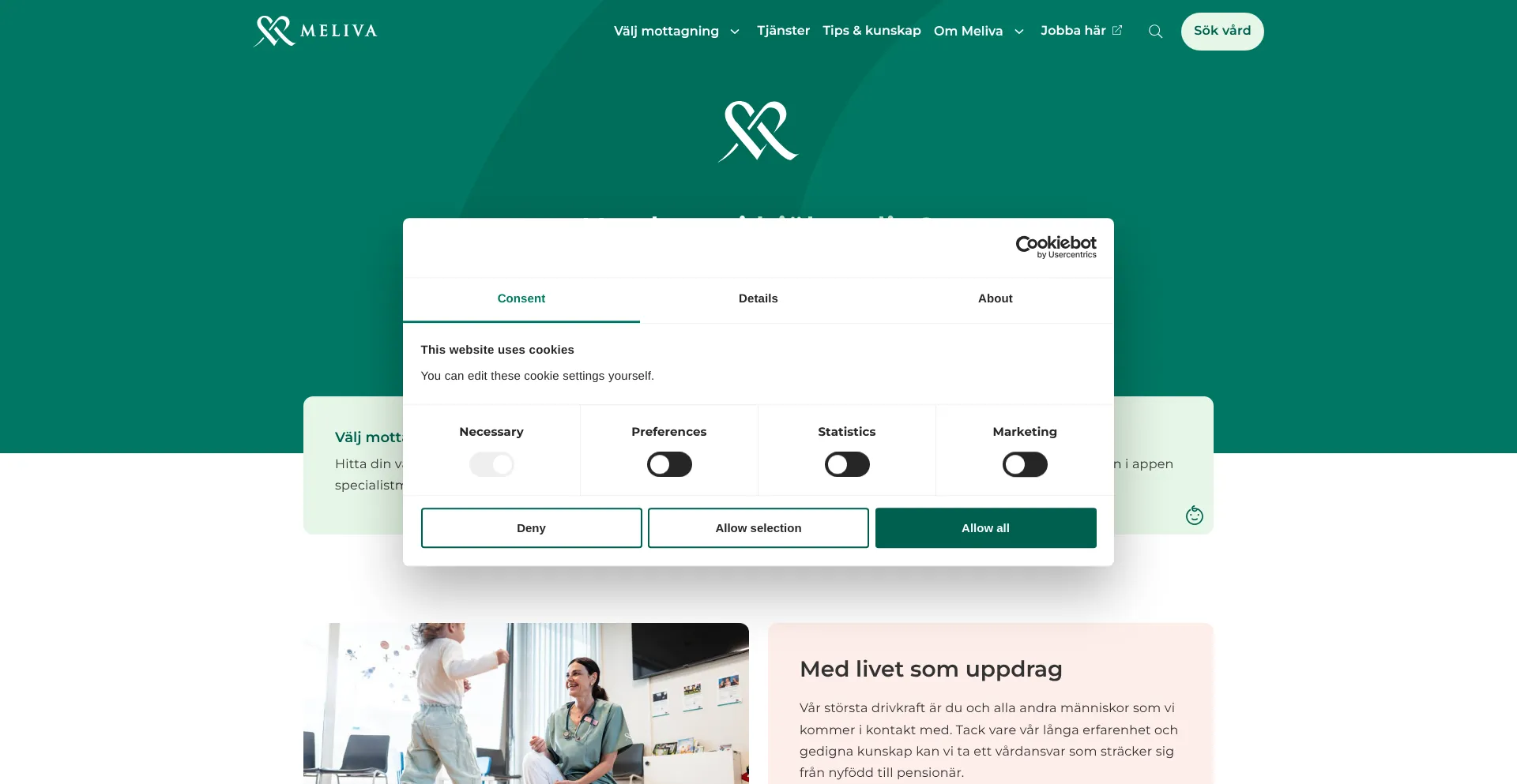 Website screenshot of Meliva.com