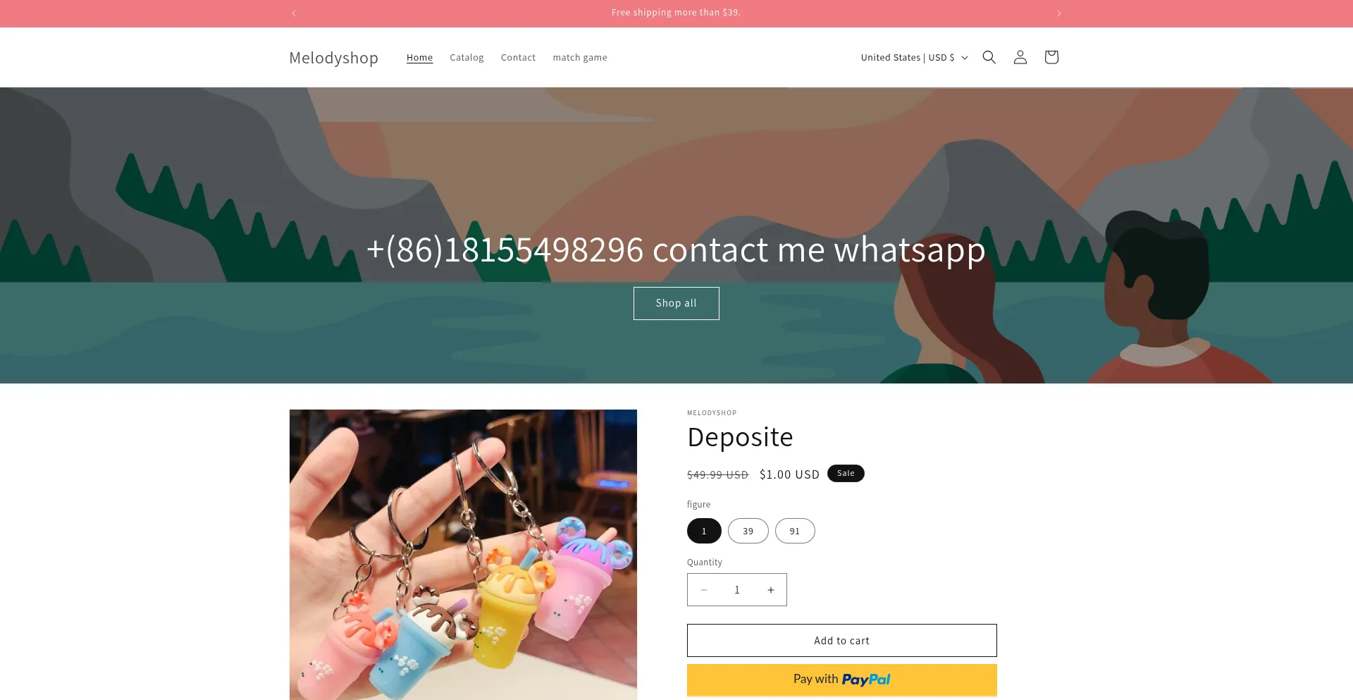 Website screenshot of Melodyshop.online