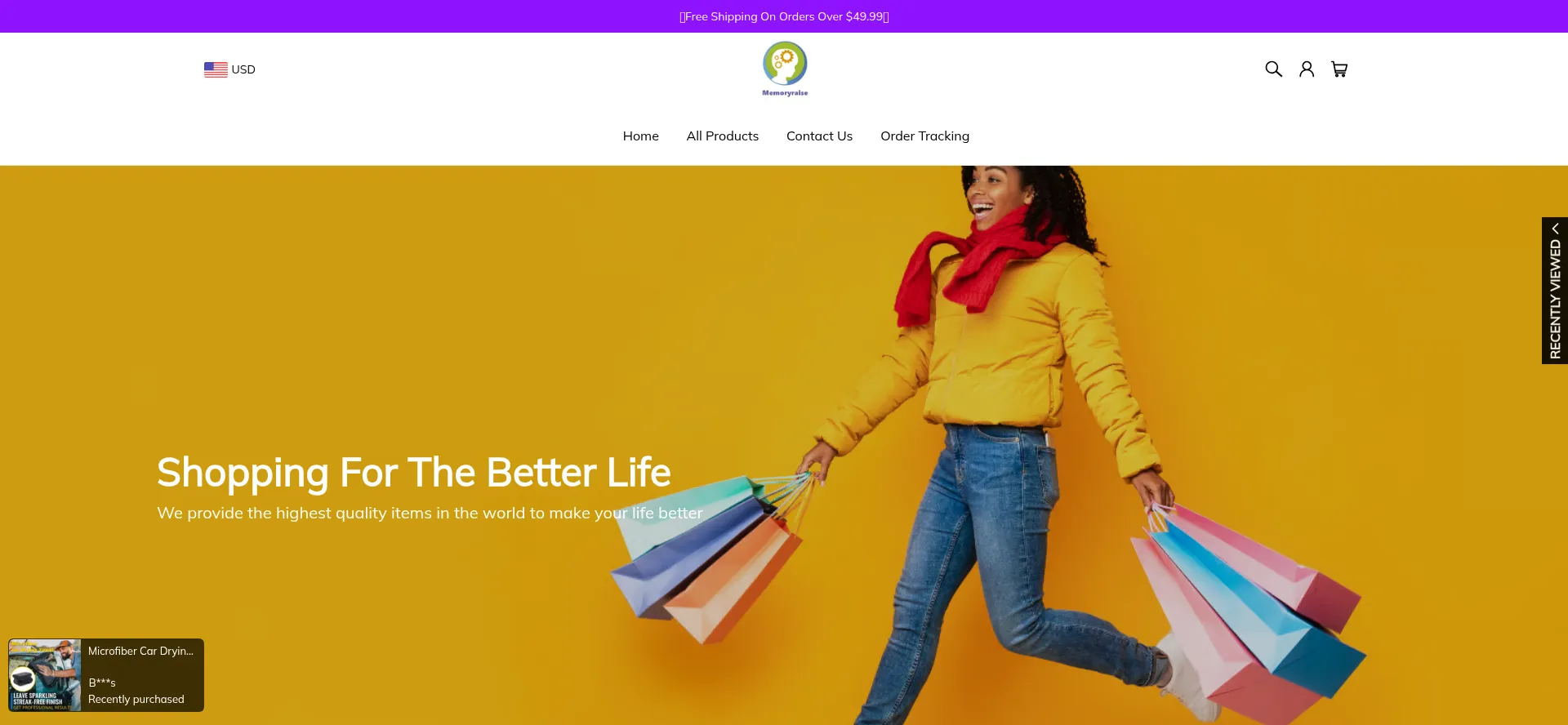 Website screenshot of Memoryraise.com