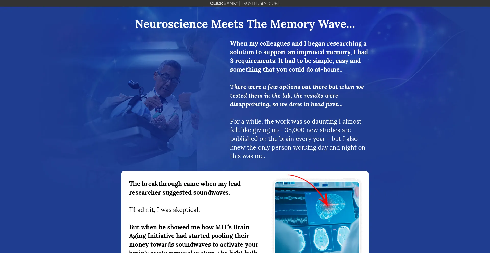 Website screenshot of Memorywaveoriginal.com