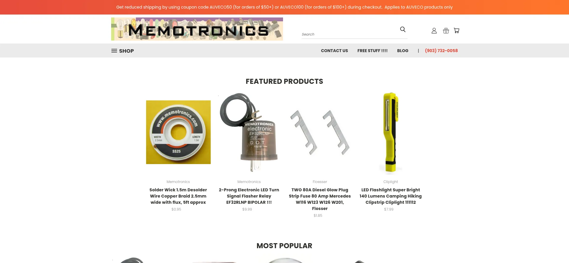Website screenshot of Memotronics.com