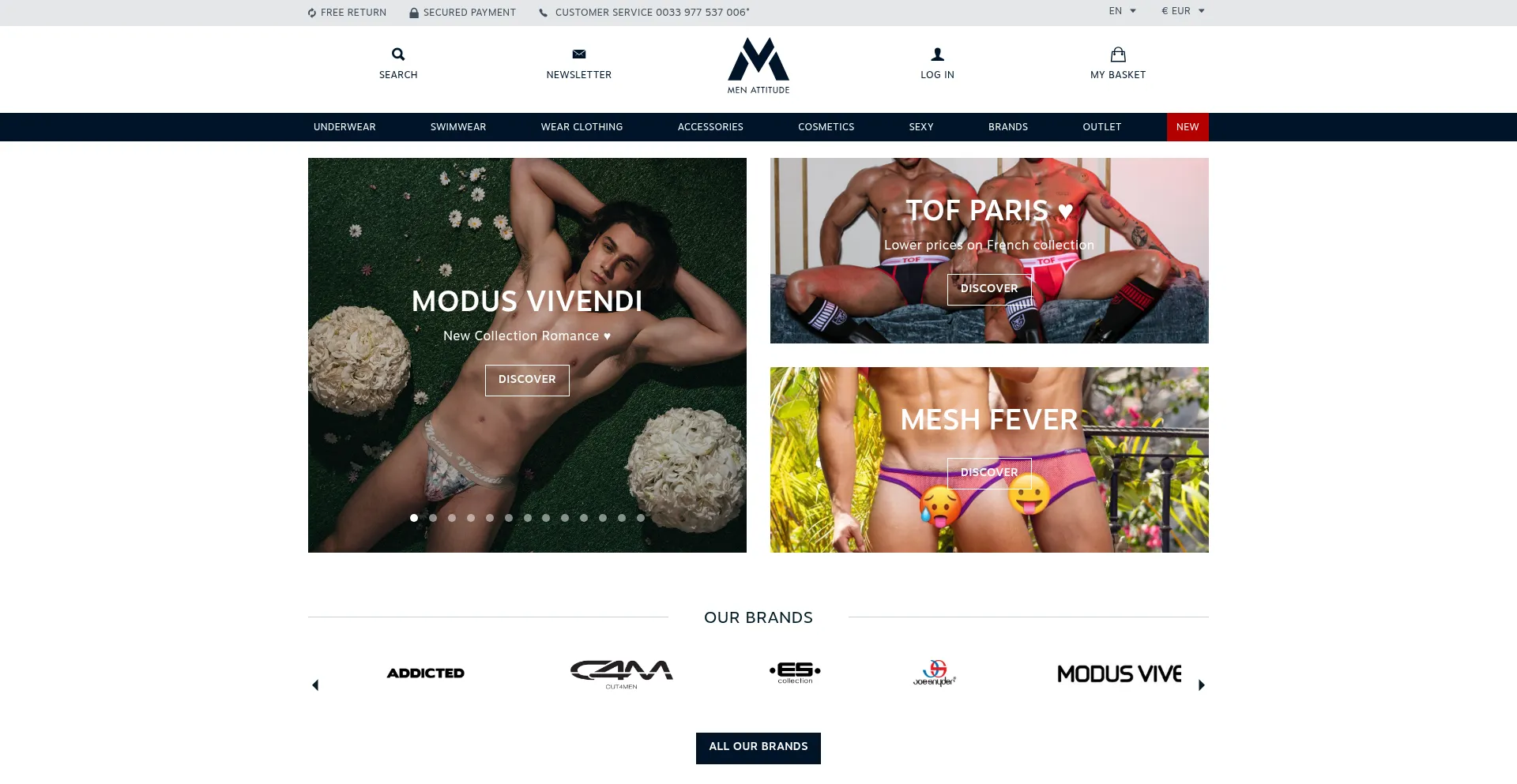 Website screenshot of Menattitude.com