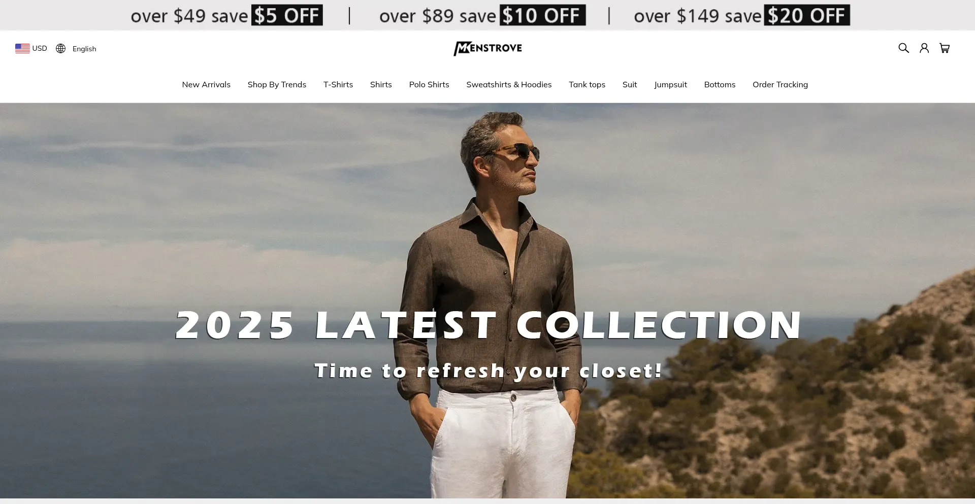 Website screenshot of Menstrove.com