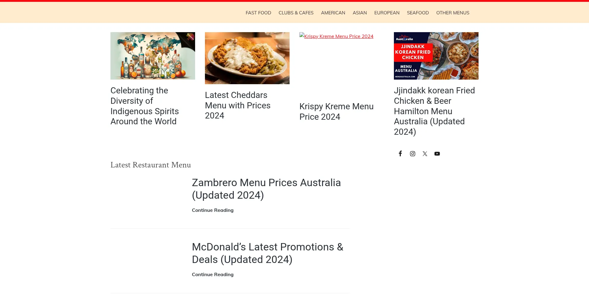 Menuaustralia.com Screenshot