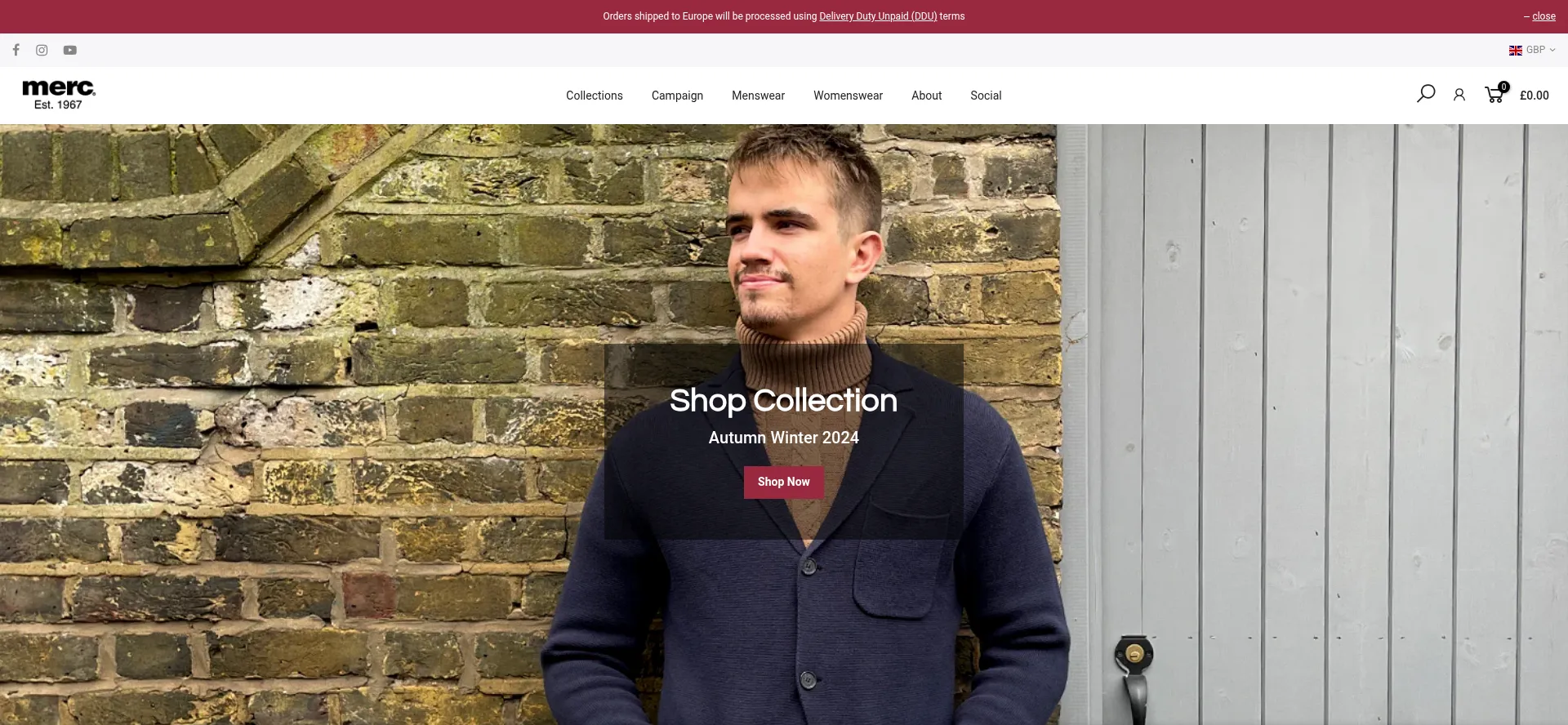 Website screenshot of Merc.com