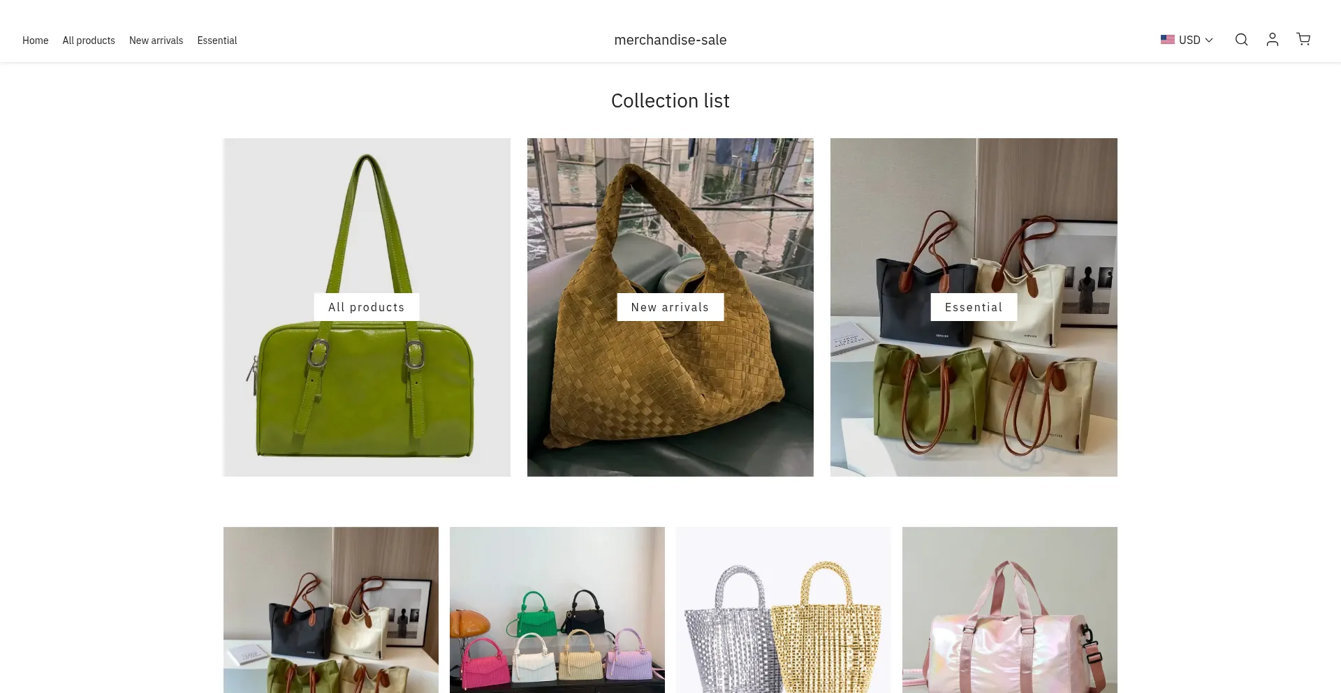 Website screenshot of Merchandise-sale.com