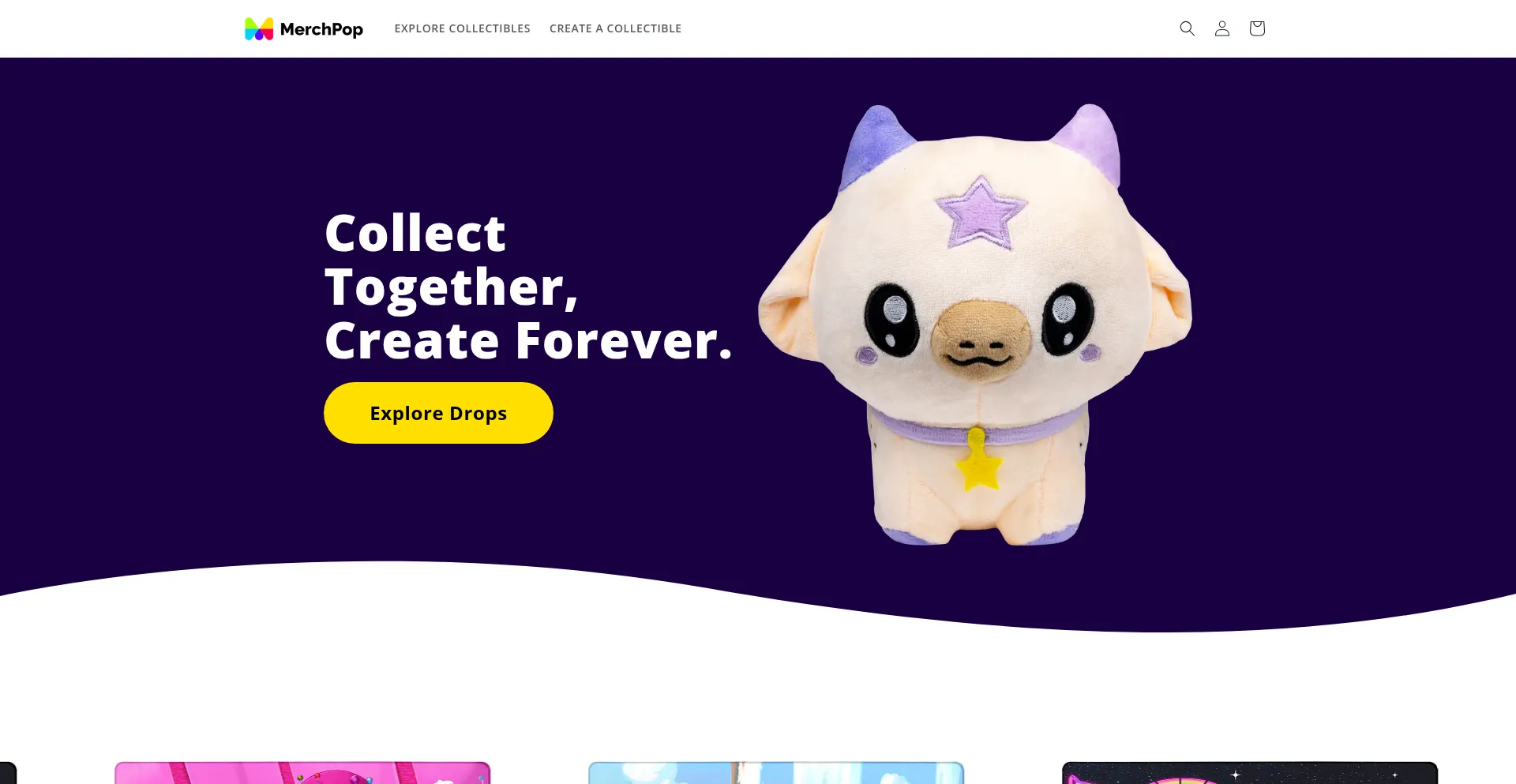 Website screenshot of Merchpop.co