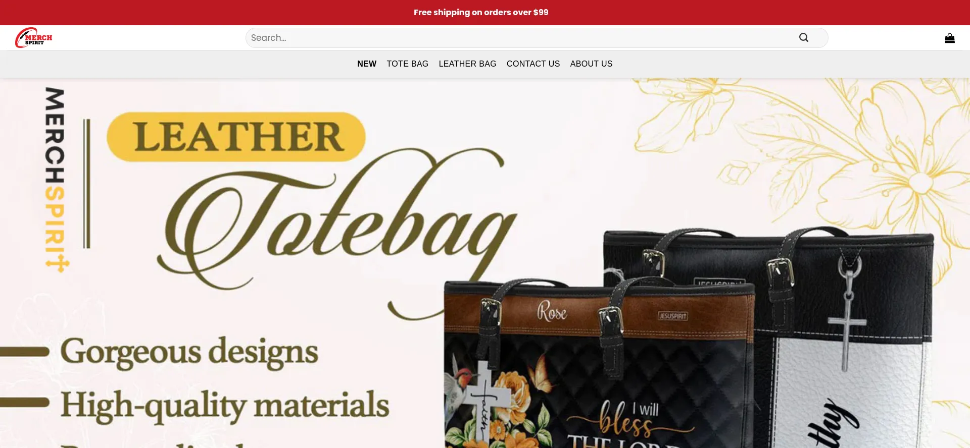 Website screenshot of Merchspirit.com