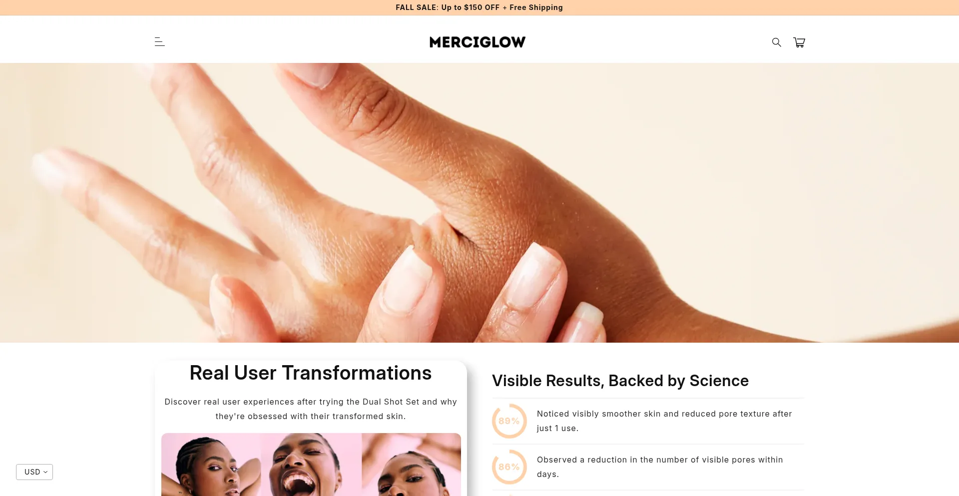 Merciglow.com Screenshot