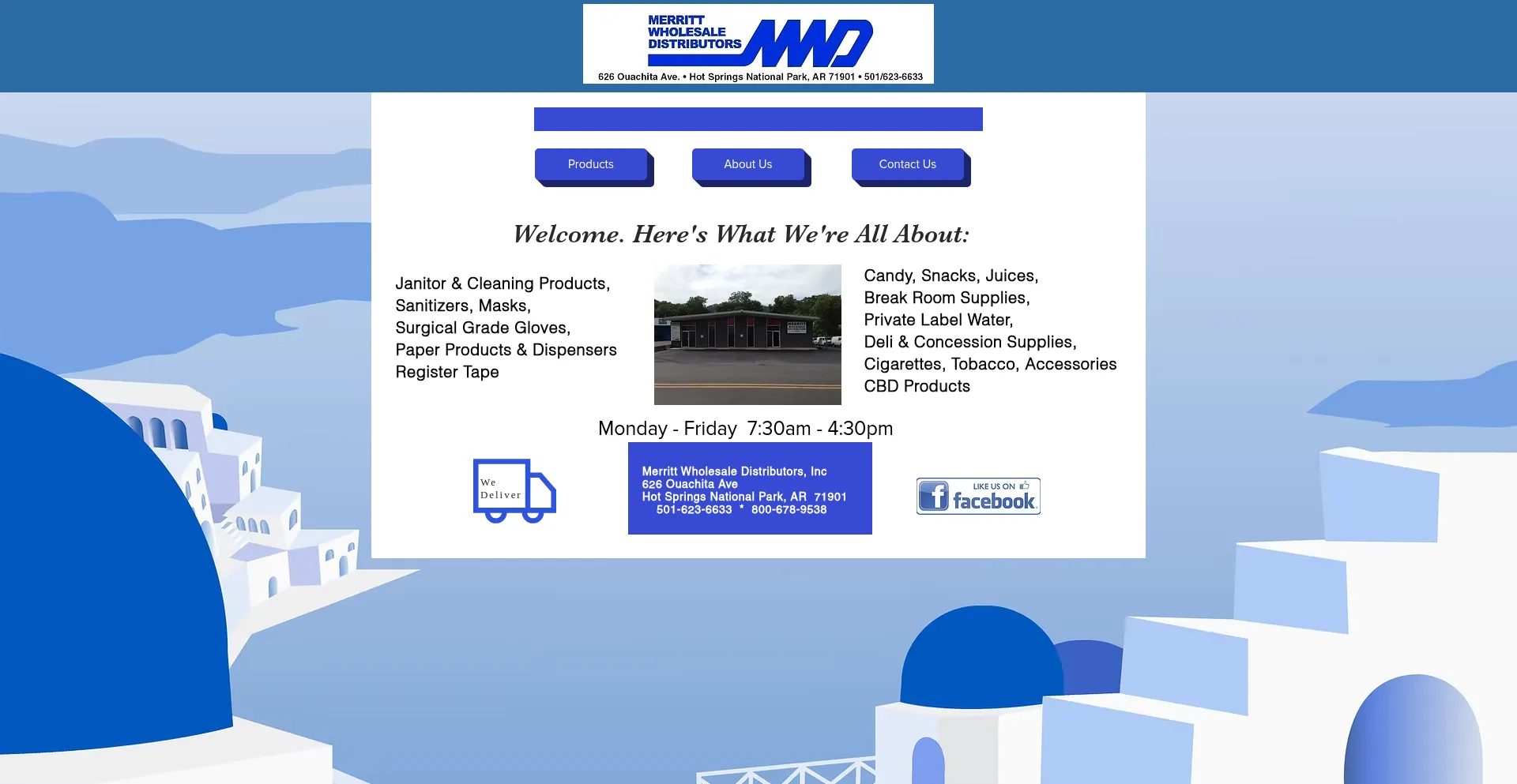 Website screenshot of Merrittwholesale.com