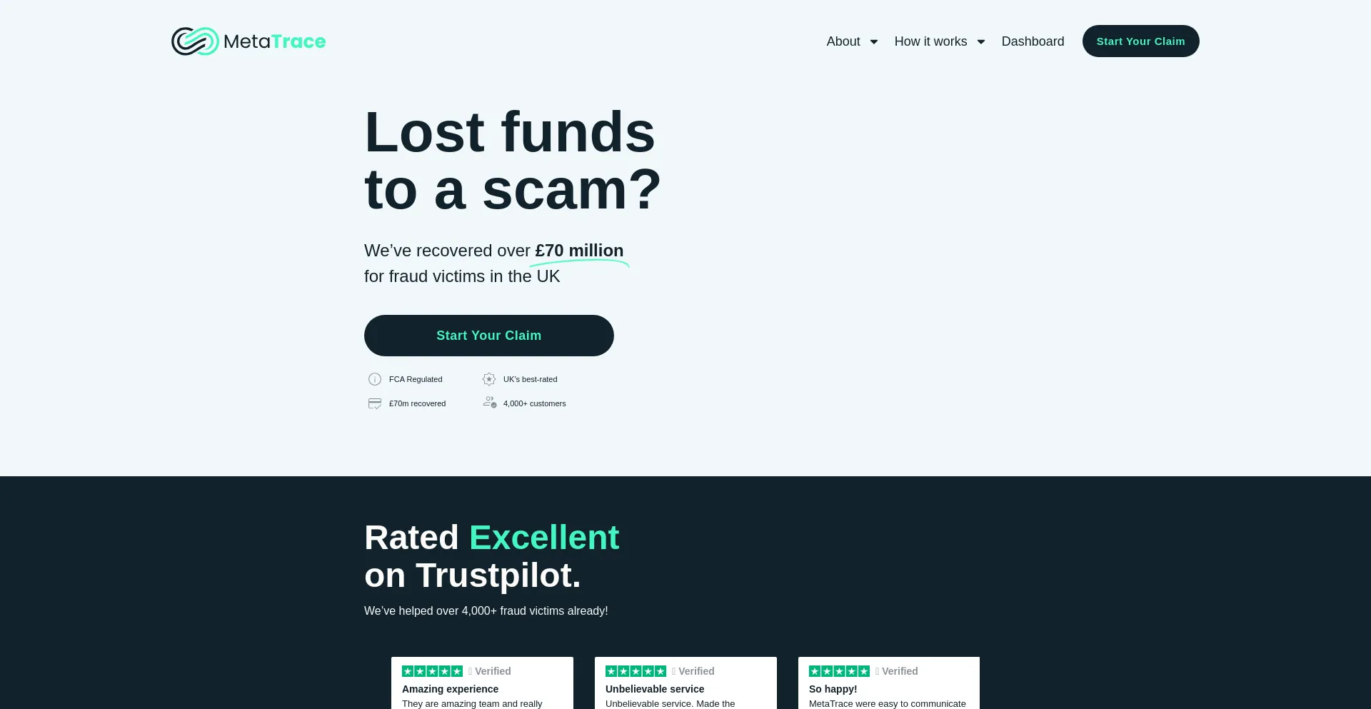 Website screenshot of Meta-trace.org