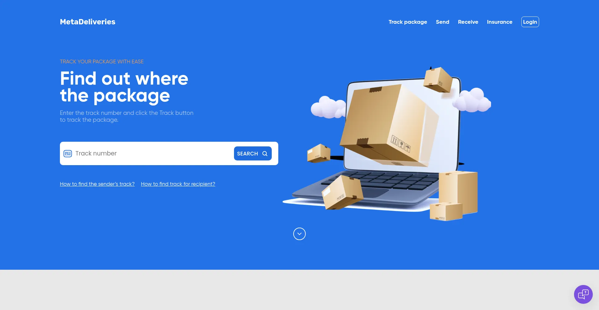 Website screenshot of Metadeliveries.com