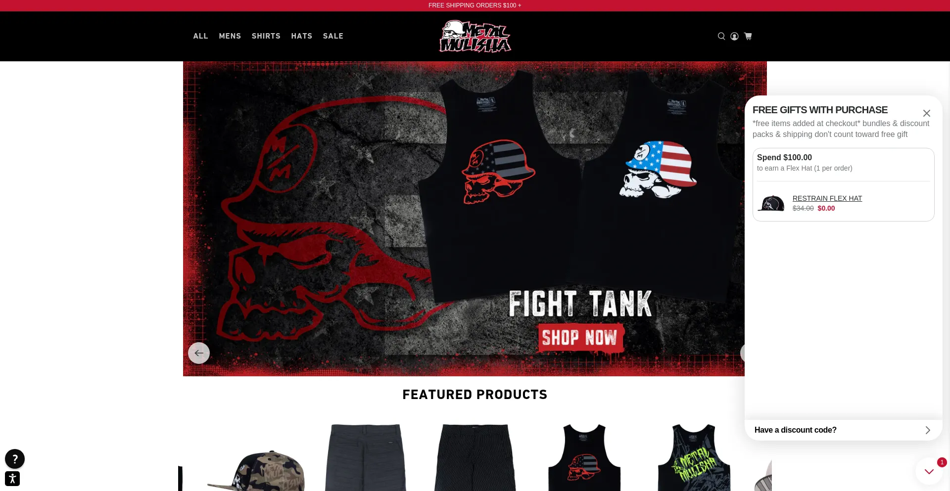 Website screenshot of Metalmulisha.com