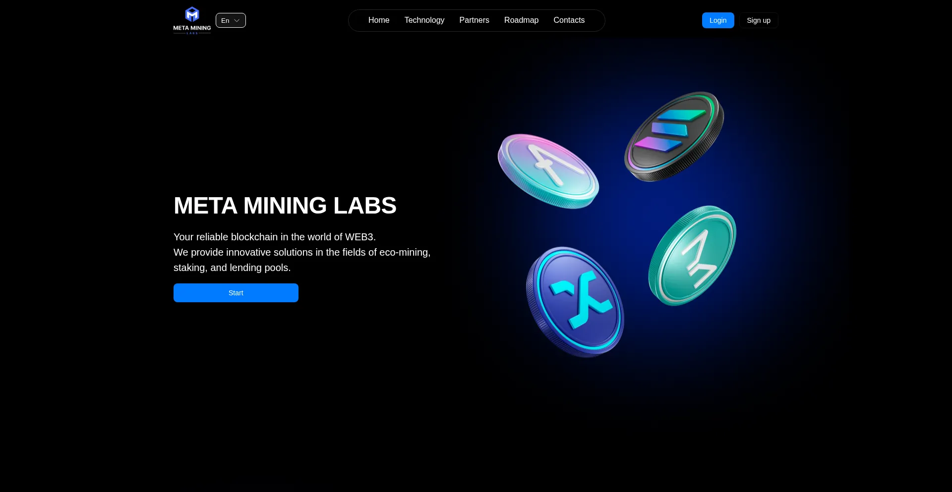 Website screenshot of Metamininglabs.com