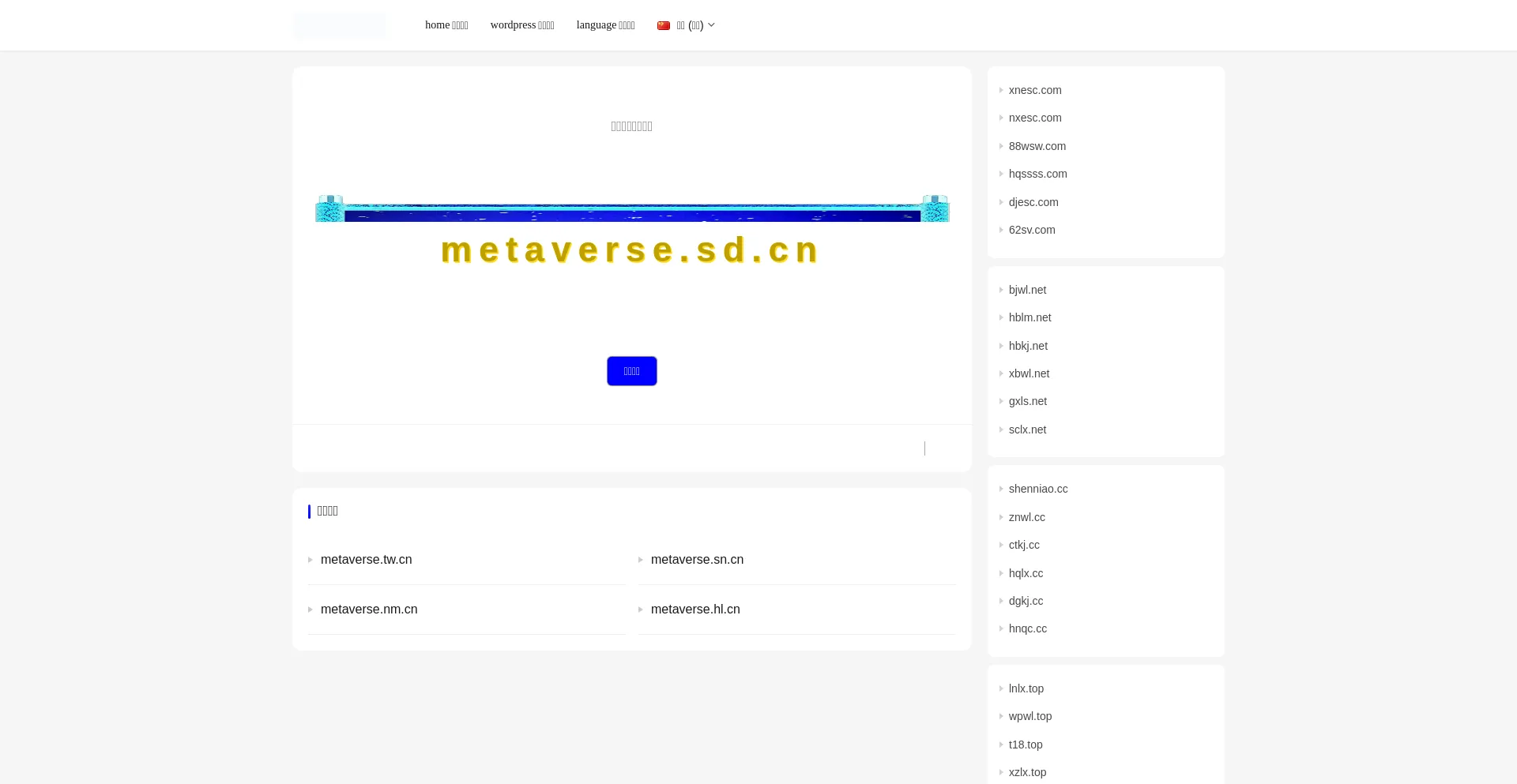 Website screenshot of Metaverse.sd.cn