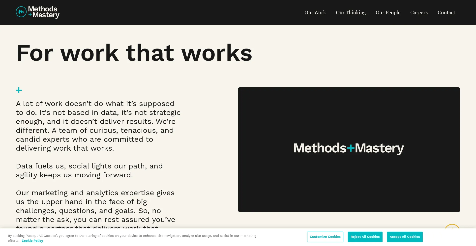 Website screenshot of Methodsandmastery.com