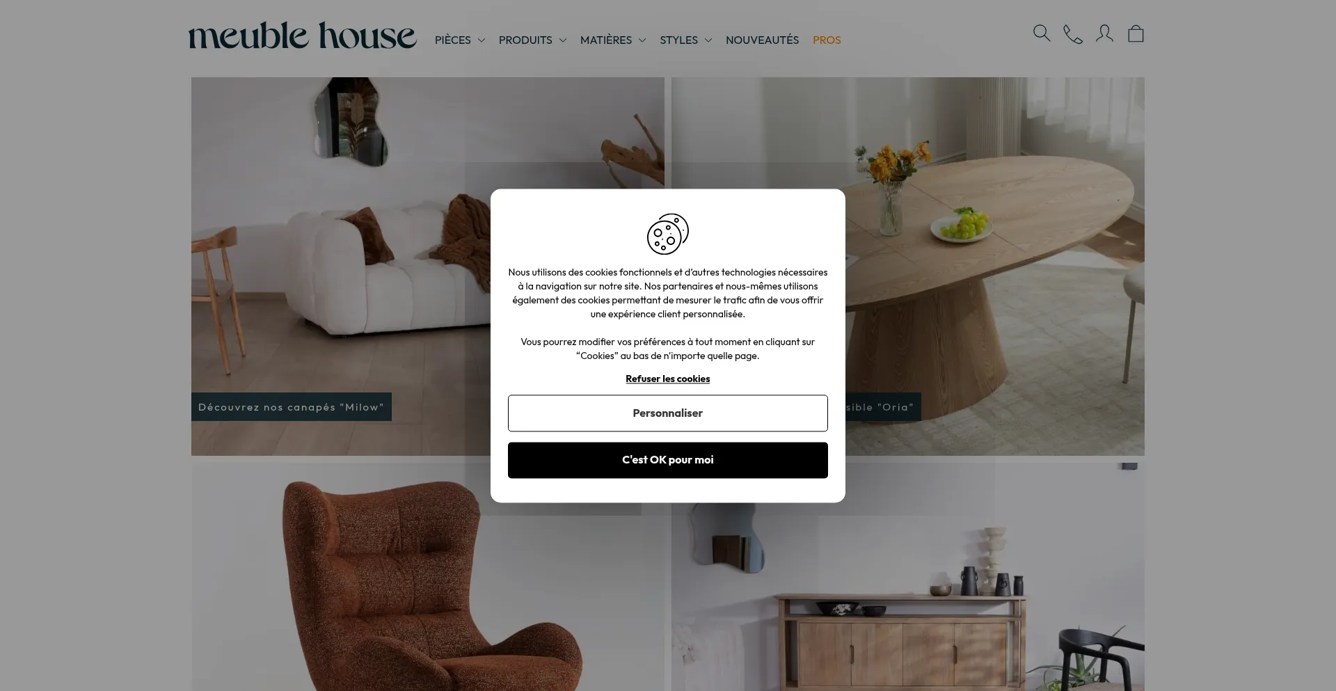 Website screenshot of Meuble-house.fr