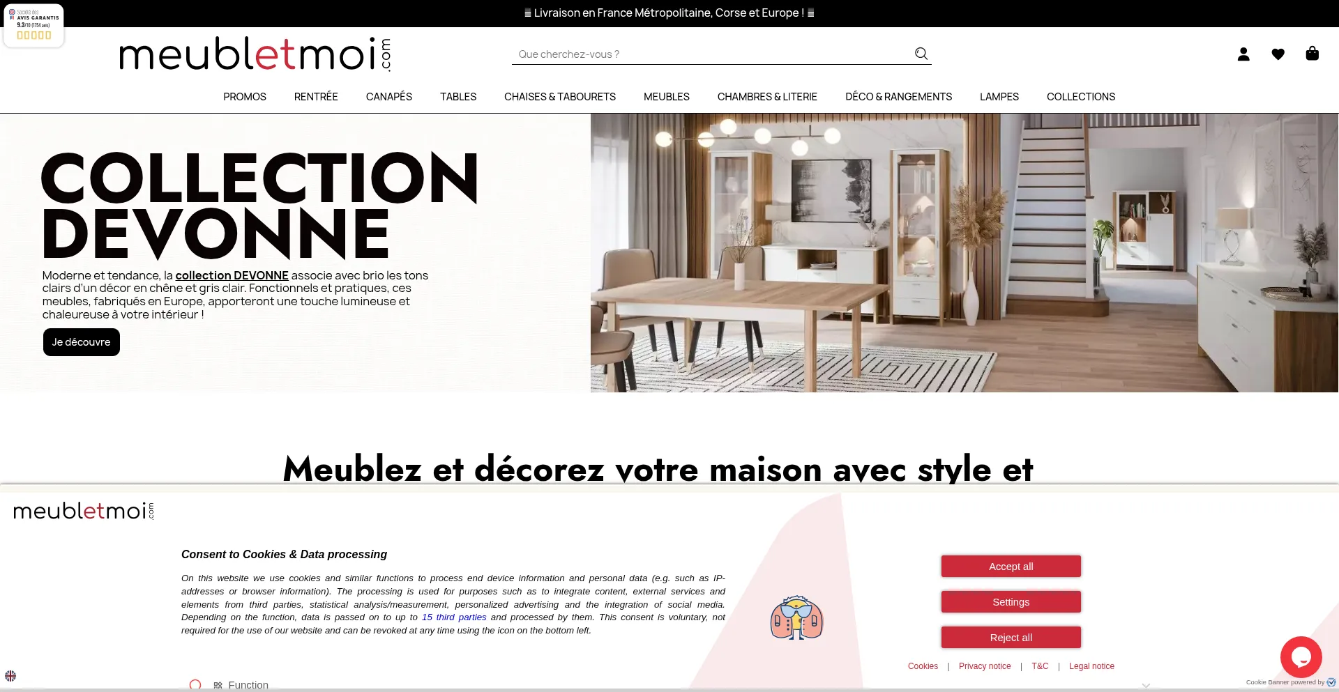Website screenshot of Meubletmoi.com