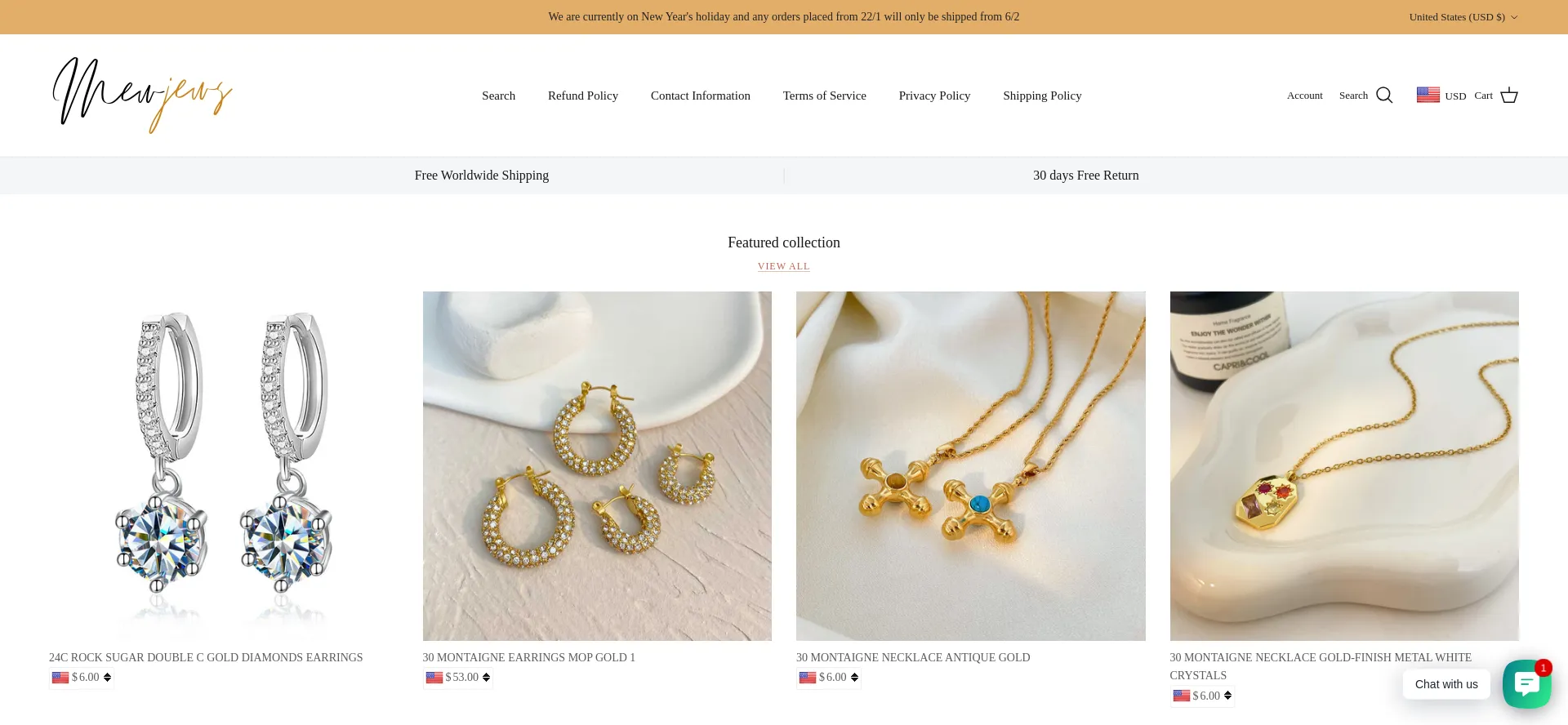 Website screenshot of Mewjews.com