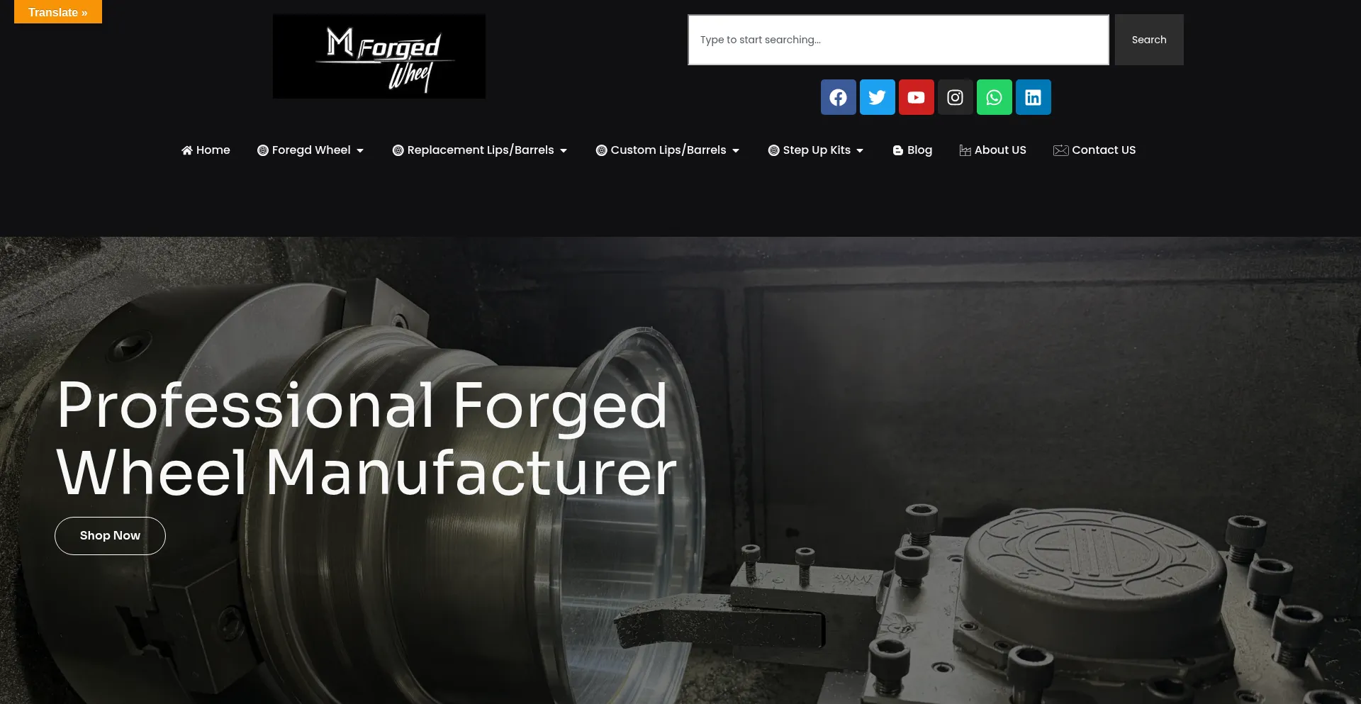 Website screenshot of Mforged.com