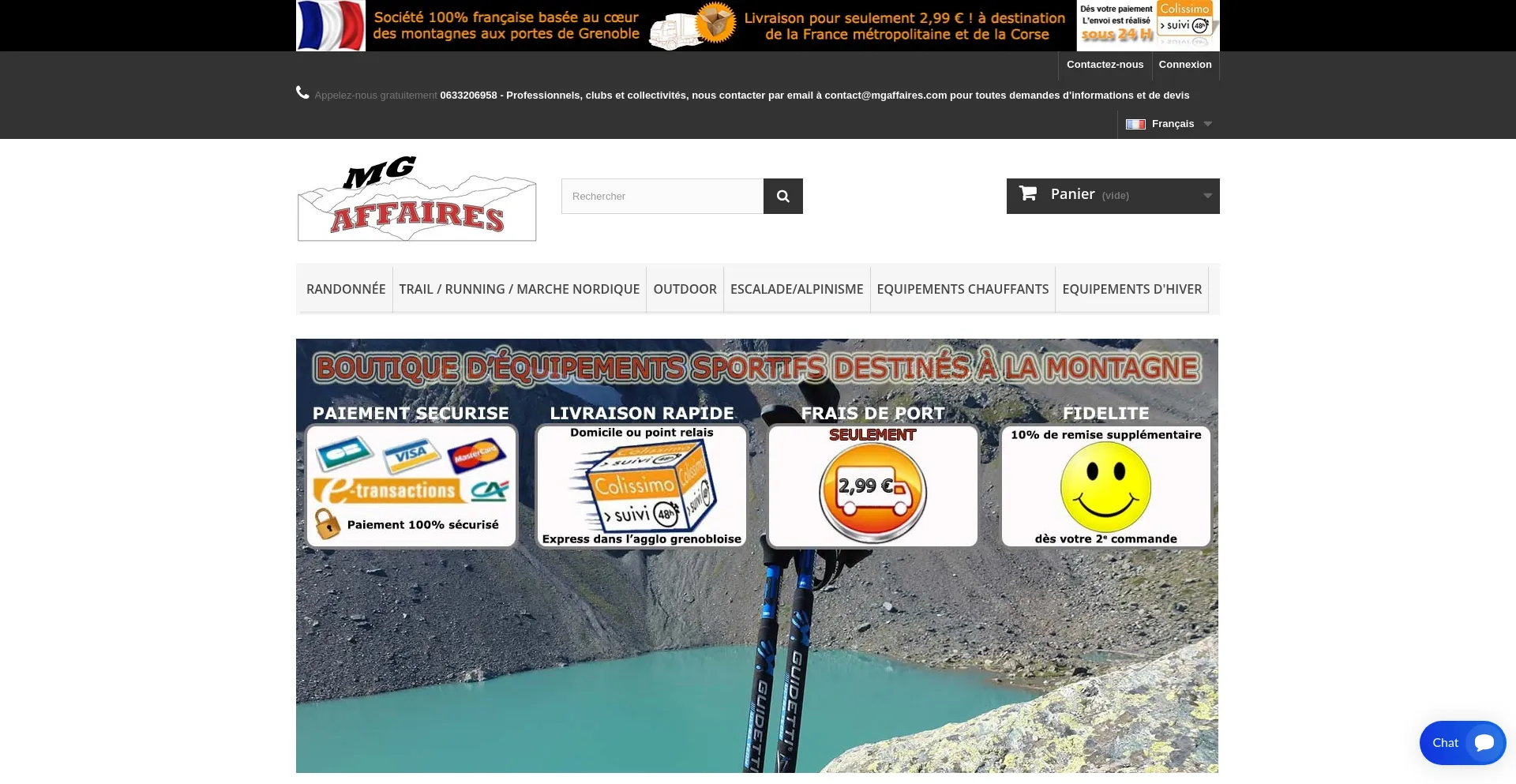 Website screenshot of Mgaffaires.com