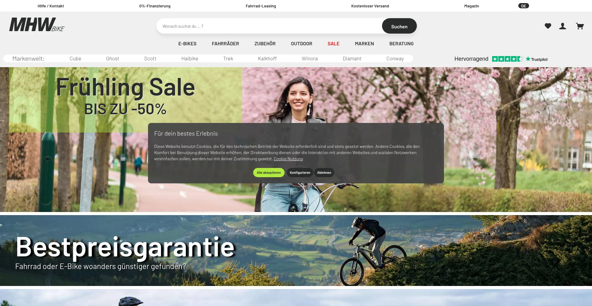 Website screenshot of Mhw-bike.de