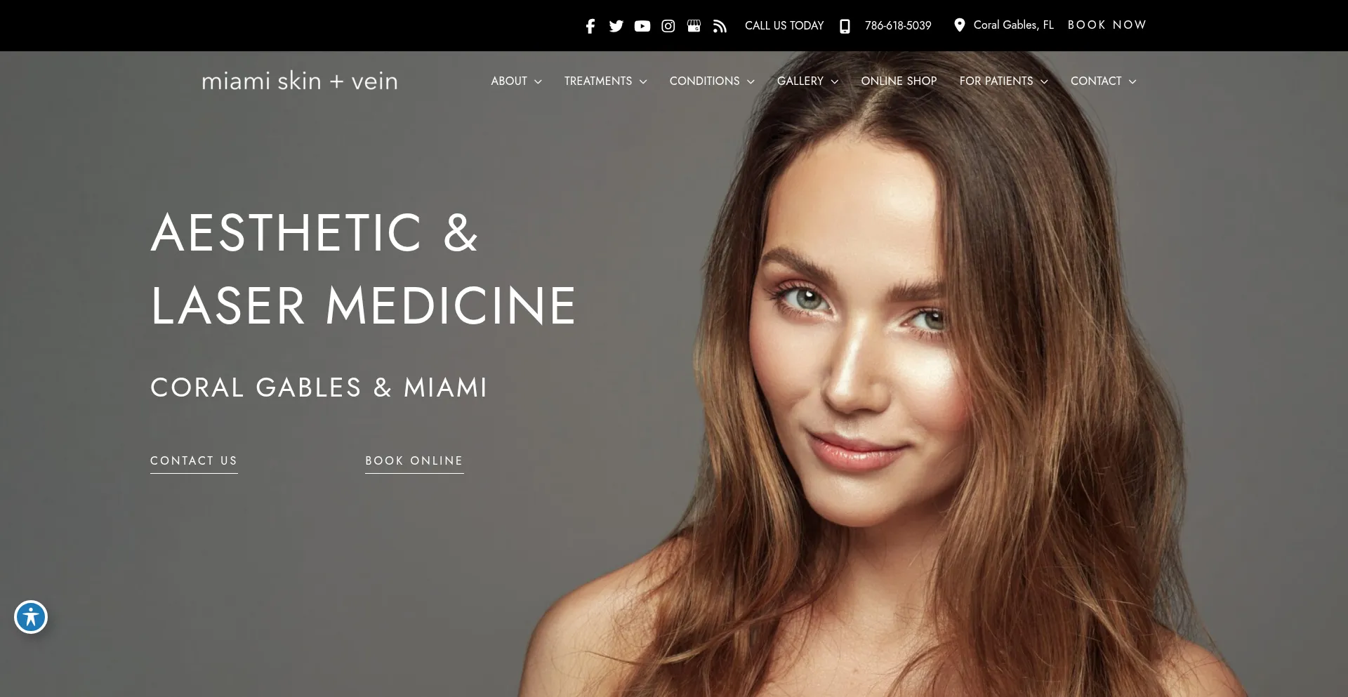 Website screenshot of Miamiskinandvein.com