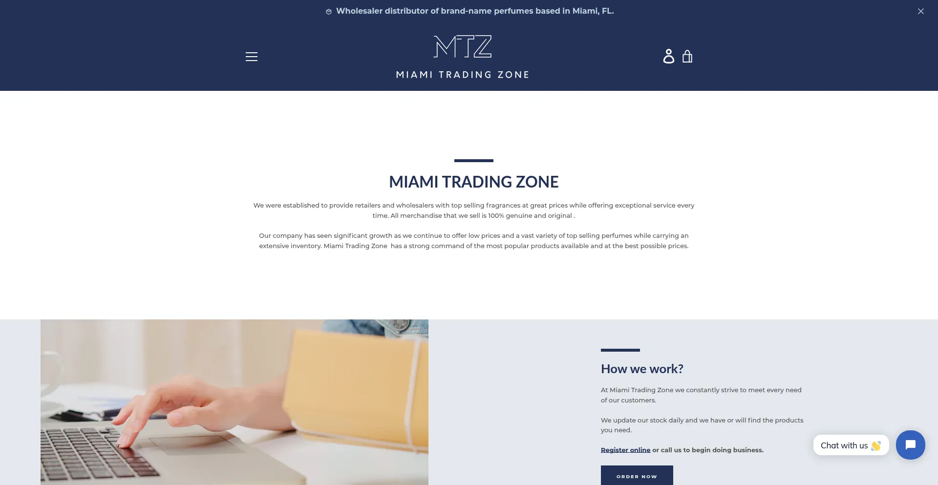 Website screenshot of Miamitradingzone.com