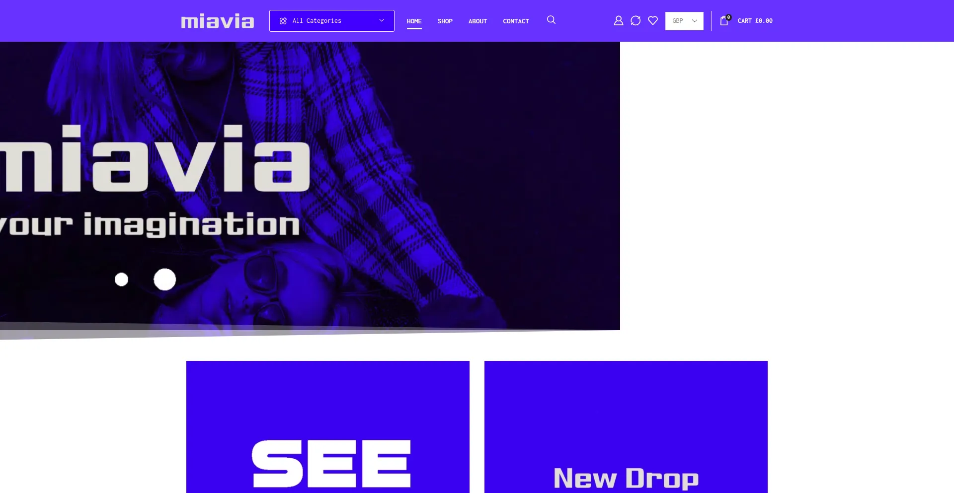 Website screenshot of Miavia.co.uk