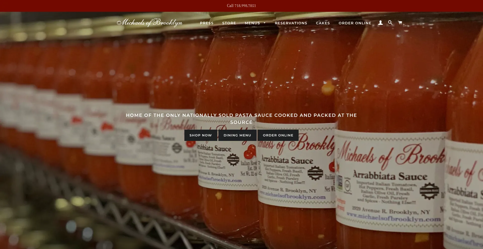 Website screenshot of Michaelsofbrooklyn.com