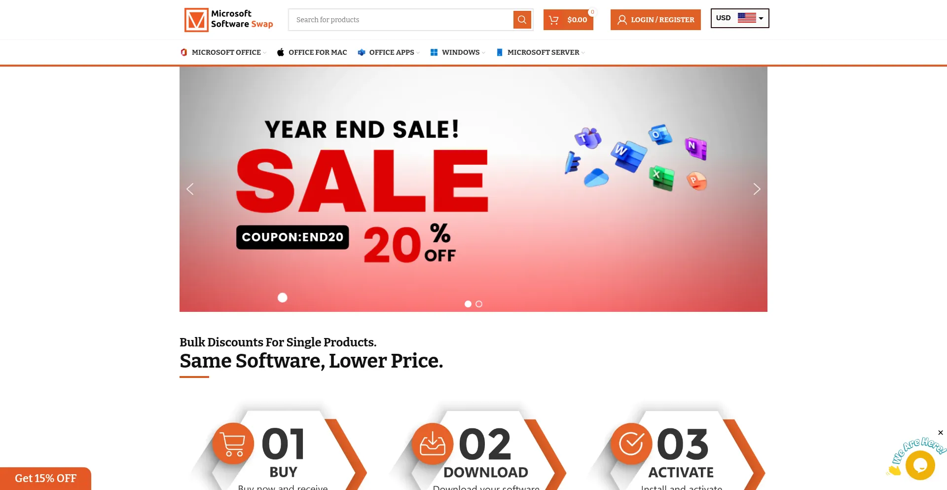 Website screenshot of Microsoftsoftwareswap.com