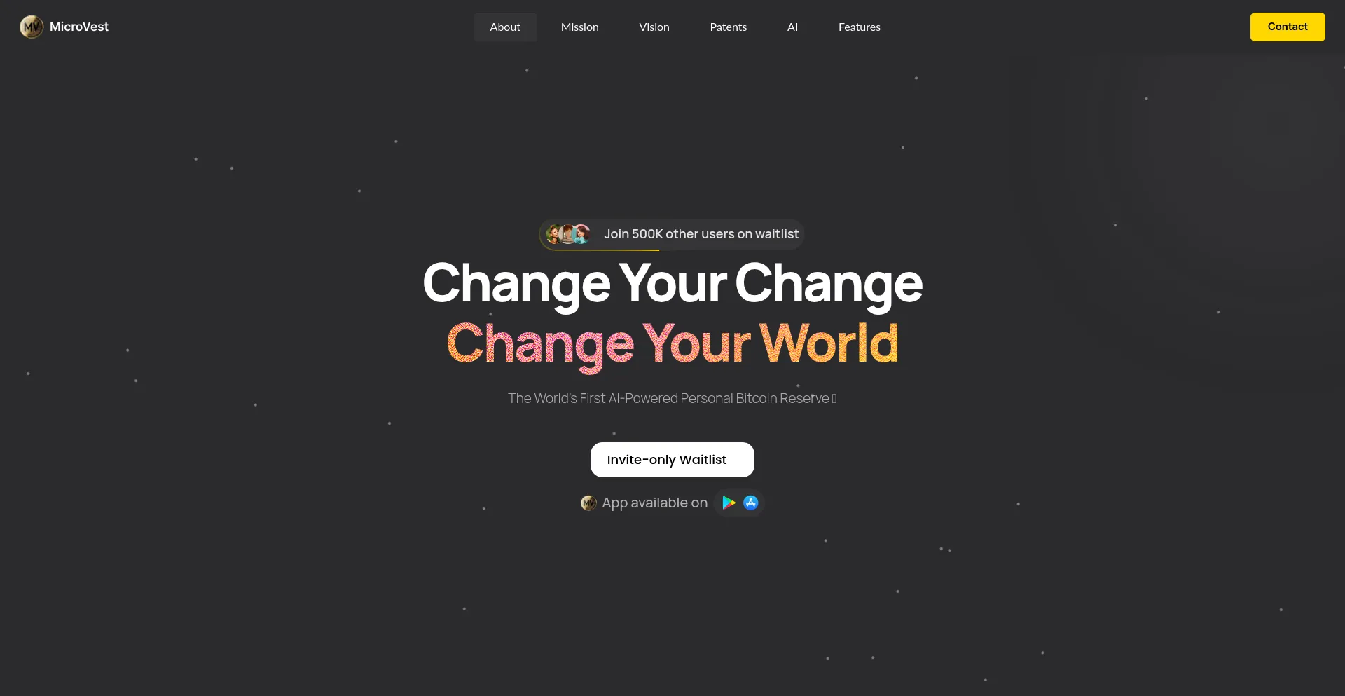 Website screenshot of Microvestapp.com