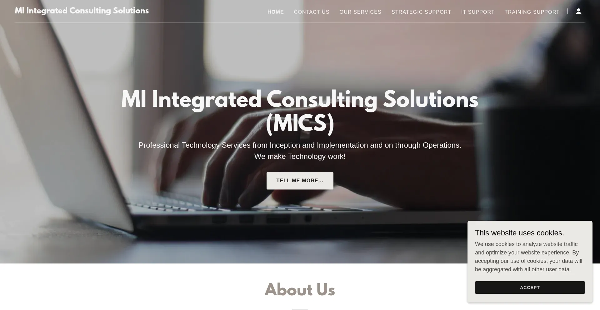 Website screenshot of Micsservices.com