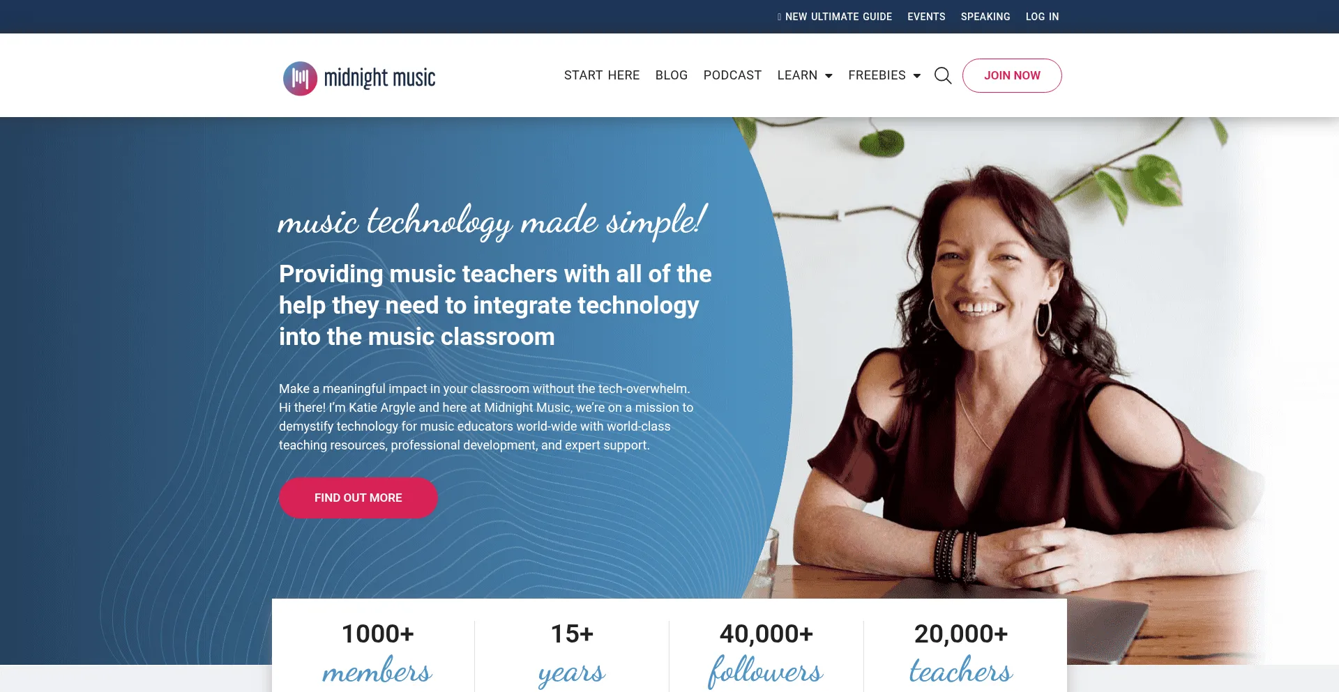 Website screenshot of Midnightmusic.com