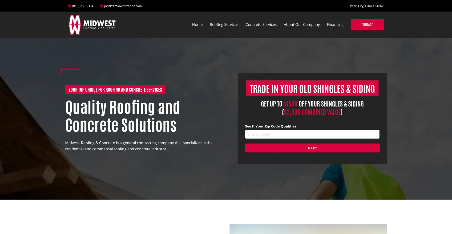Website screenshot of Midwestrandc.com