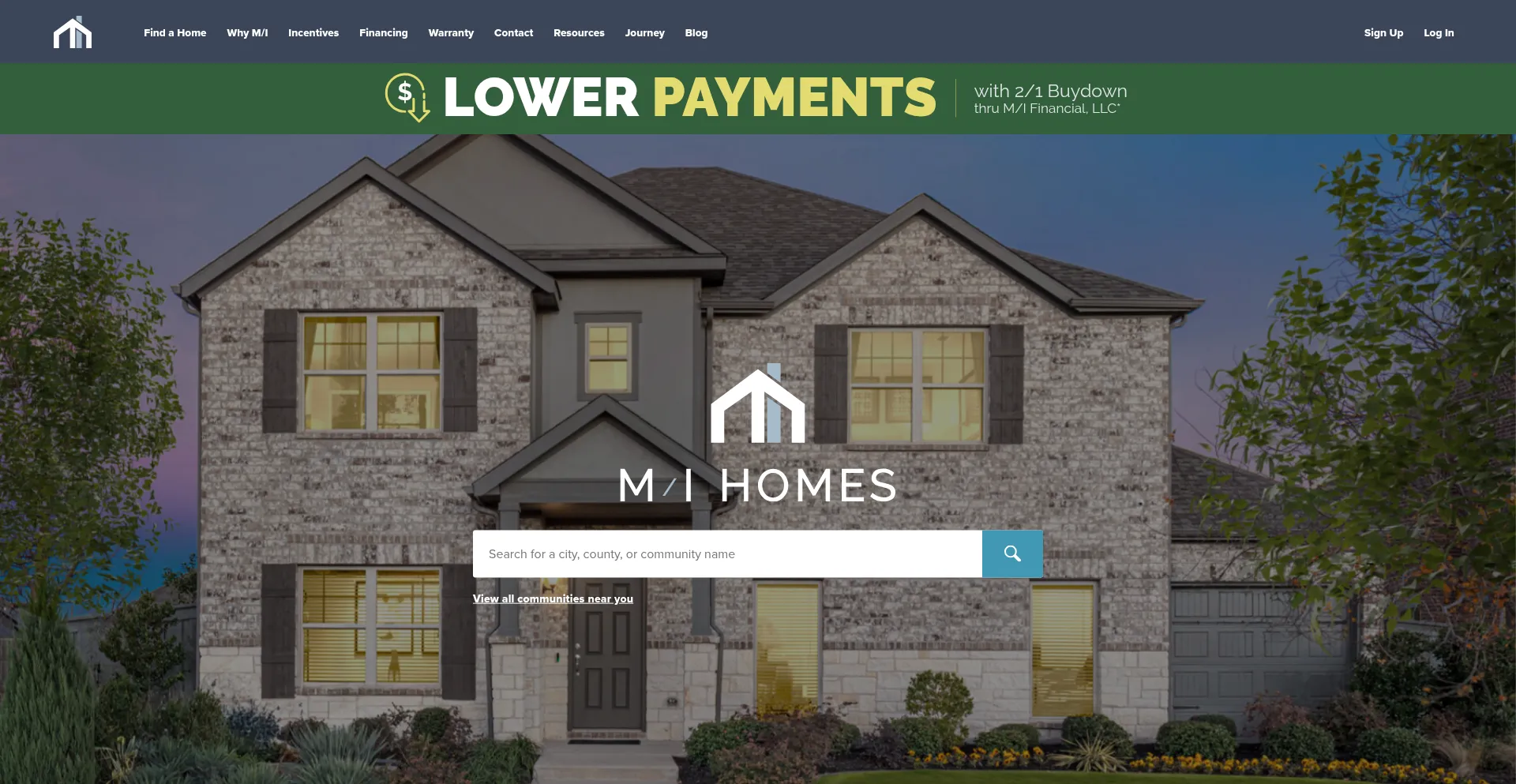 Website screenshot of Mihomes.com
