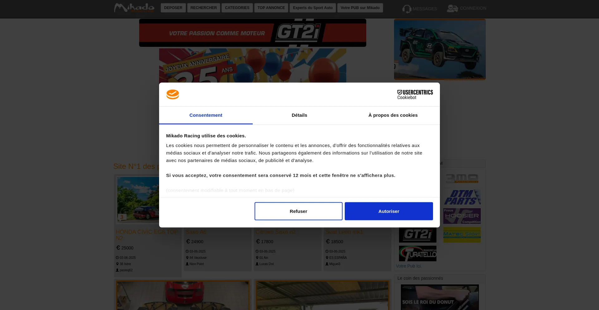 Website screenshot of Mikadoracing.com
