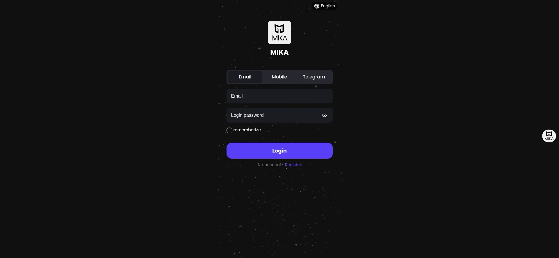 Website screenshot of Mikamining.vip