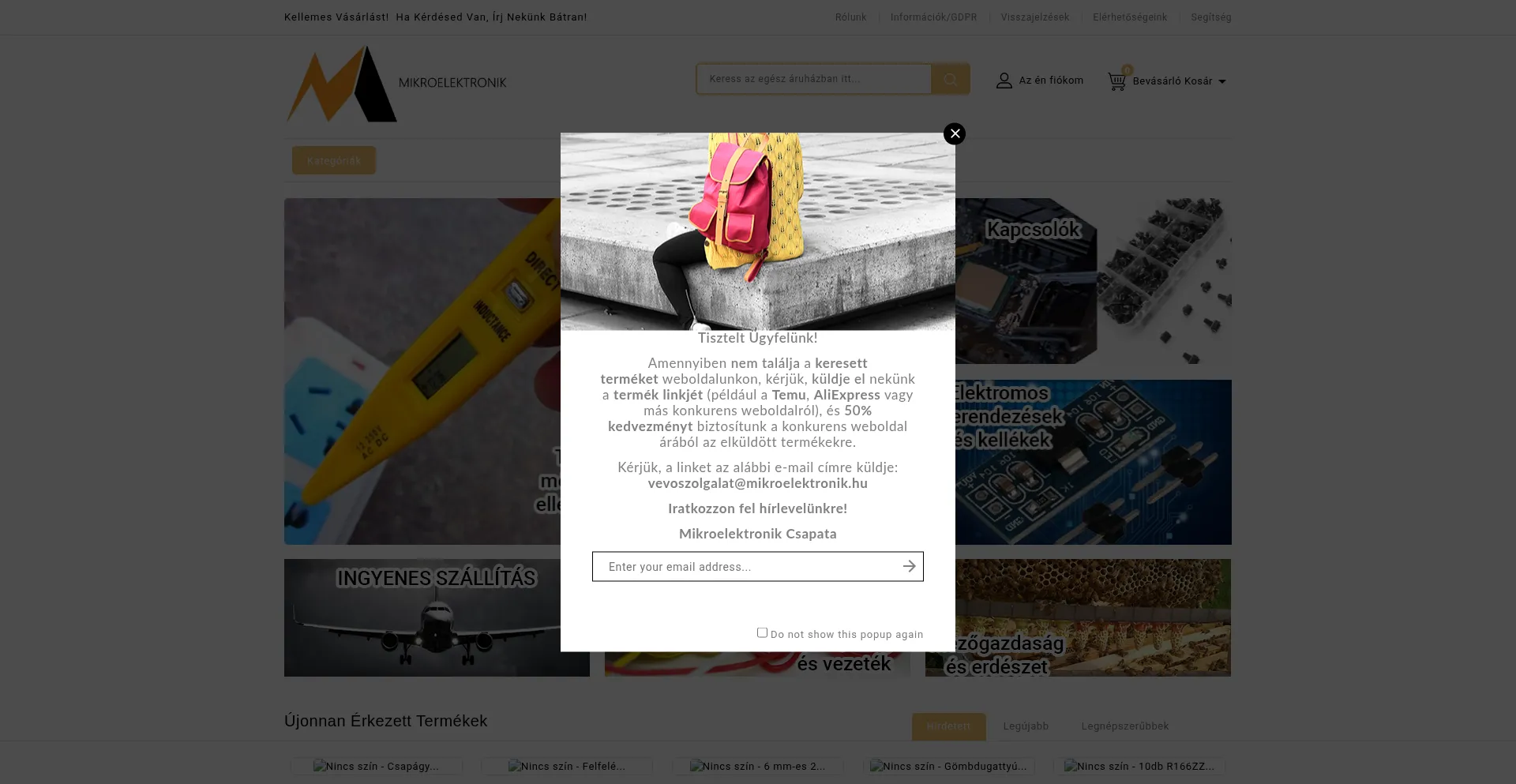 Website screenshot of Mikroelektronik.hu