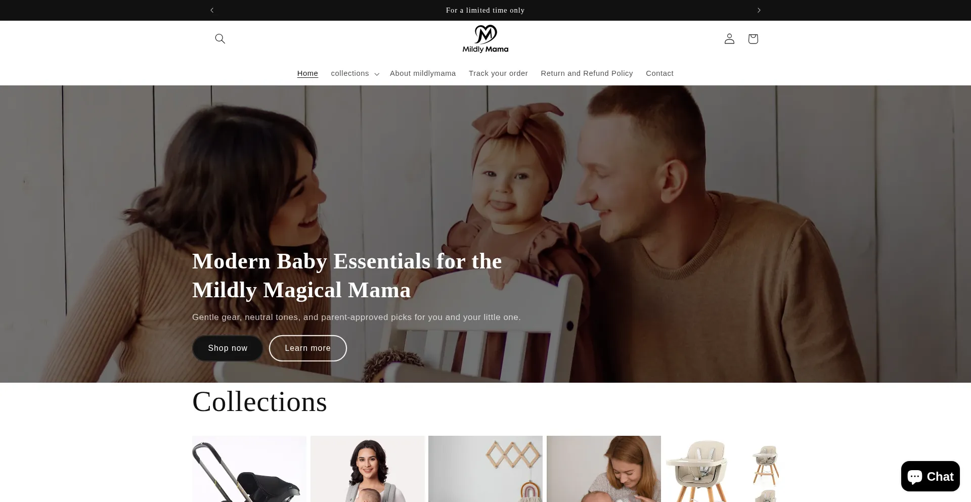 Website screenshot of Mildlymama.com
